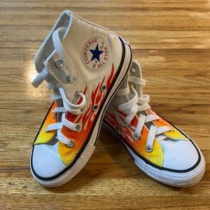 Boys Converse flame shoes
